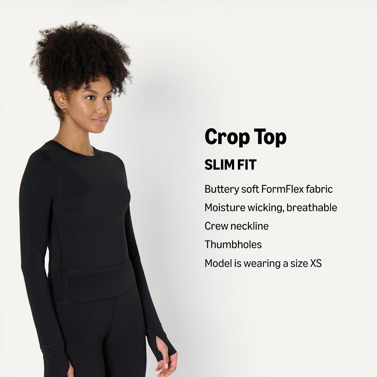 Amazon Essentials Women's Active FormFlex Buttery Soft Long Sleeve Slim Fit Crop Layering Workout Top - Image 4