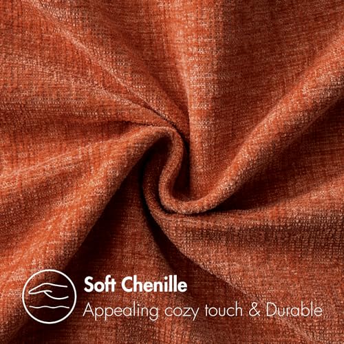 Image of MIULEE Pack of 2 Rust Throw Pillow Covers 12x20 Inch Soft Chenille Lumbar Pillow Covers for Sofa Living Room Couch Fall Home Decor Solid Dyed Cases