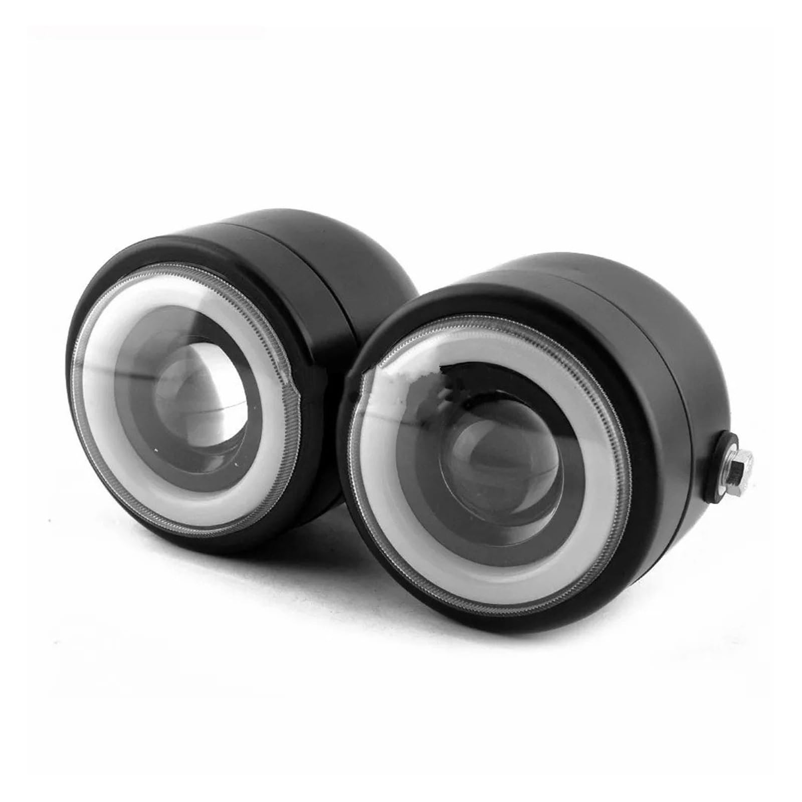 Phare moto Pour Street Double Sport Cafe Racer pour Bobber personnalisé blanc jumeaux Double phare LED Double moto