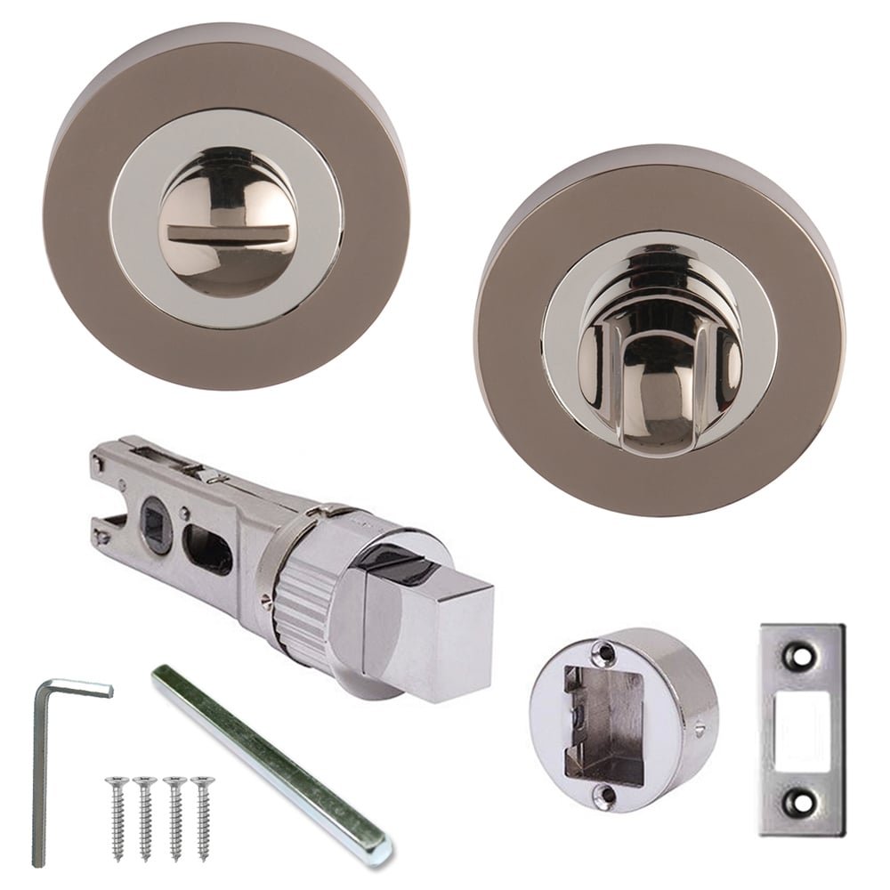 Excel Designer ARGO ULTIMO Dual Black Chrome Bathroom Door Thumbturn and Smart Deadbolt