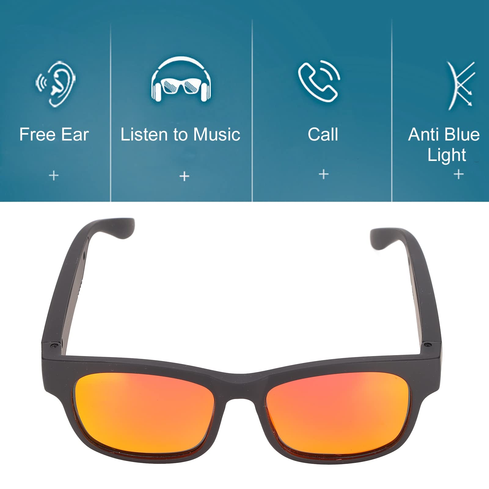 Amazon | スマートグラス、ワイヤレスBluetoothサングラスノイズ