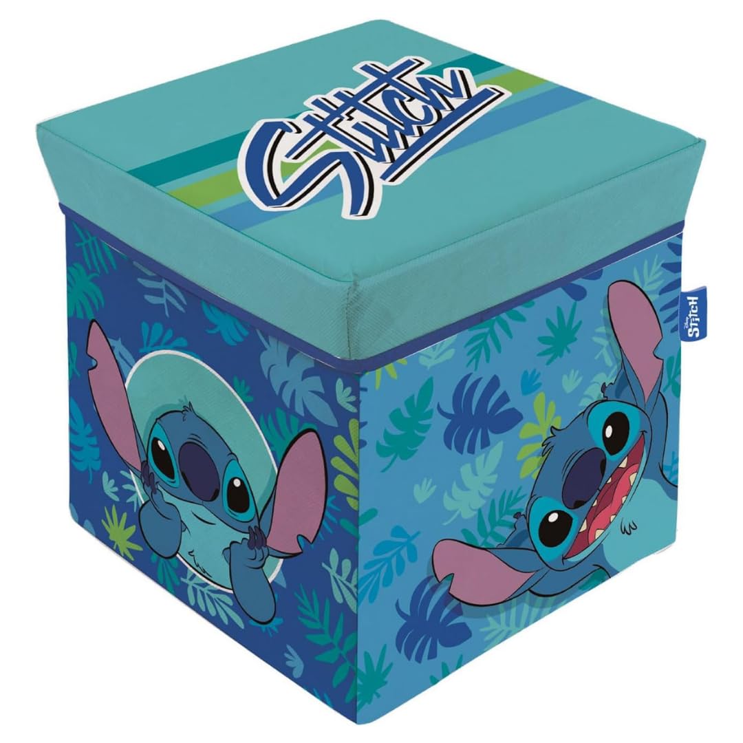Boîte de rangement Stitch Disney pliable bleue de 30cm pour chambre d'enfant