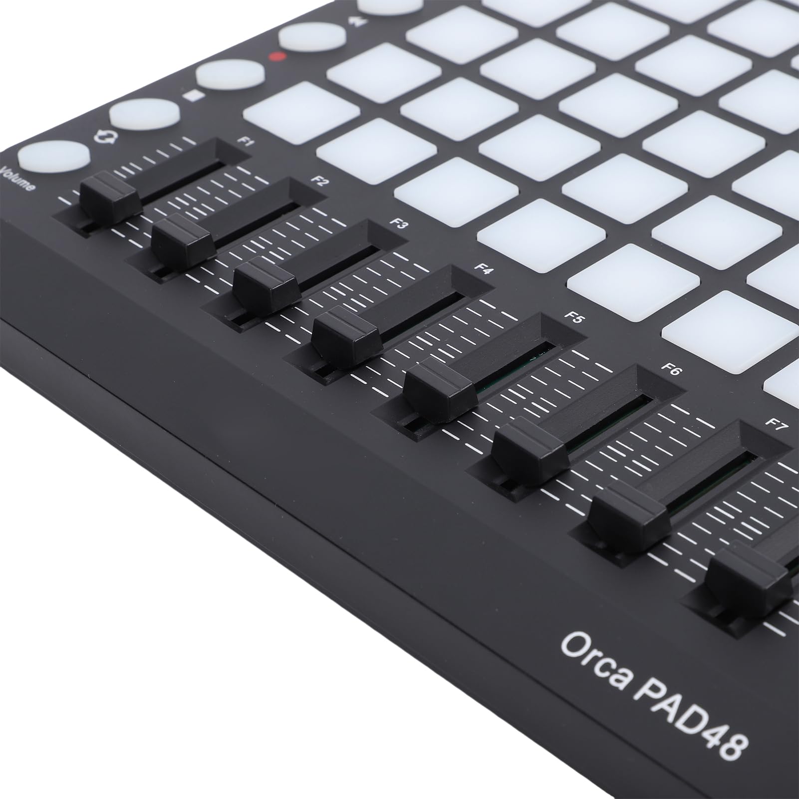 RiToEasysports Controlador MIDI, 48 Pads Retroiluminados RGB con 8 Perillas 8 Atenuadores para Producción Musical, Pad de Batería USB Portátil para DJ Performance Live Studio