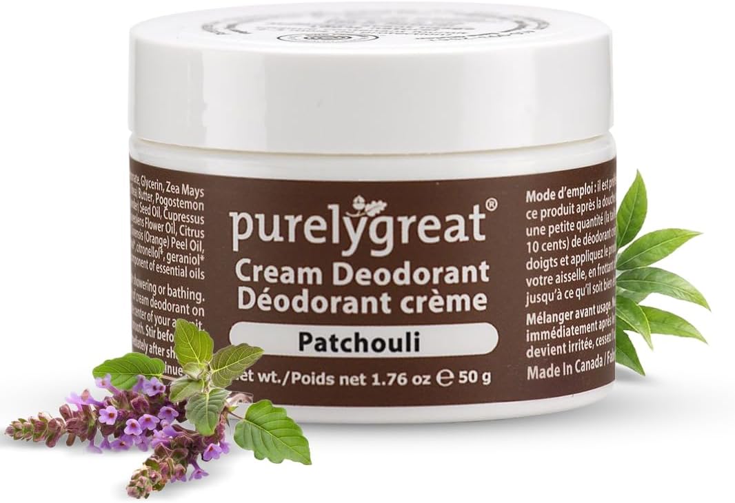 Patchouli Scented Cream Deodorant for Women & Men | Aluminum Free Deodorant Women & Men | Vegan & Long Lasting Odor Control | Chemicals, Parabens, BPA & Cruelty Free | 1.76 oz