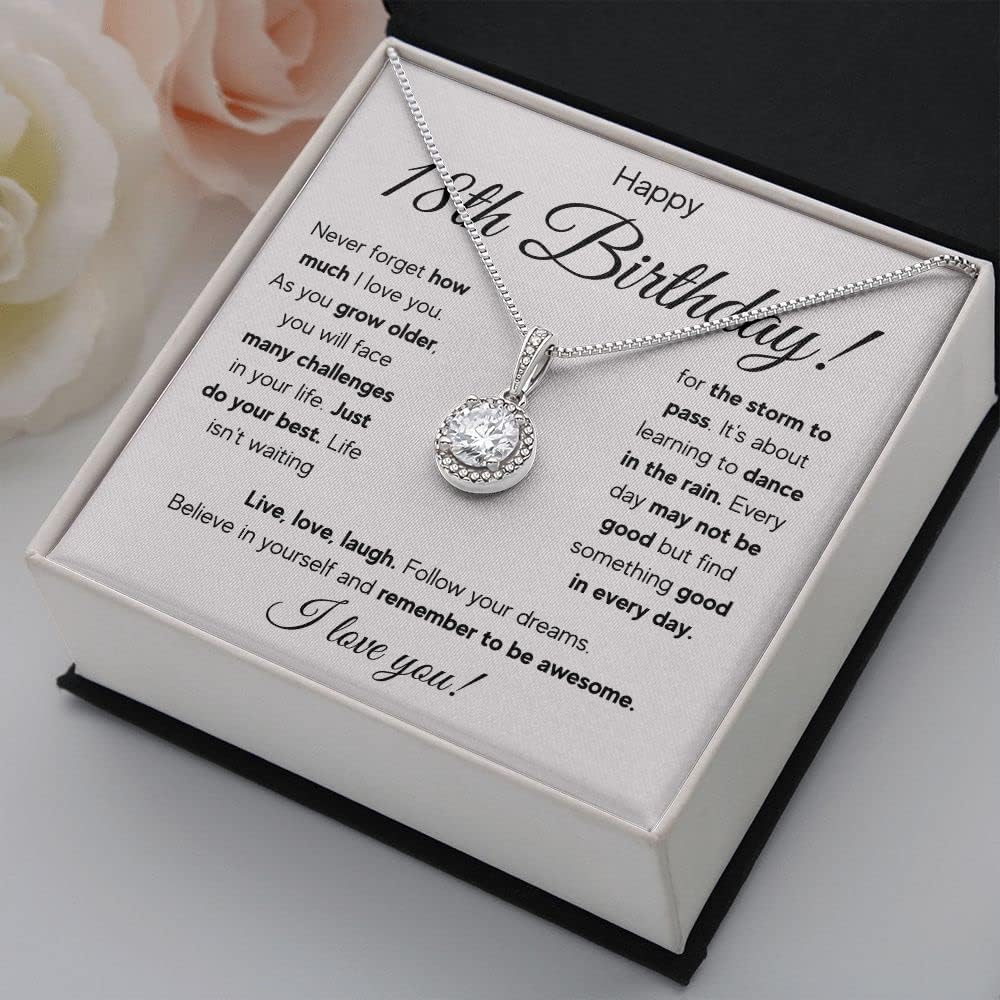 FG Family Gift Mall 18th Birthday Gifts For 18 Year Old Girl Birthday Gift Ideas For Her Happy 18th Birthday Card Best Top Jewelry Gifts For Girls With Message Card and Gift Box