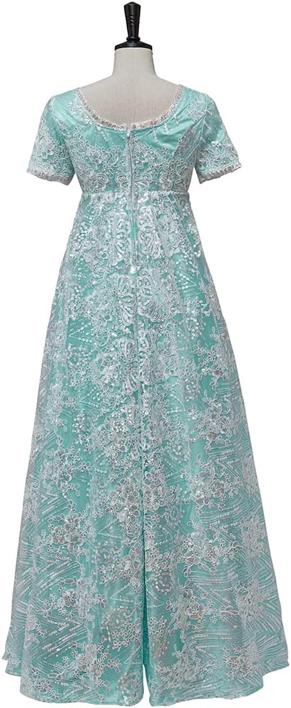 Kate Sharma Dress Cosplay Costume High Waistline Regency Era Dress Jane Austen Tea Party Gown - Image 4