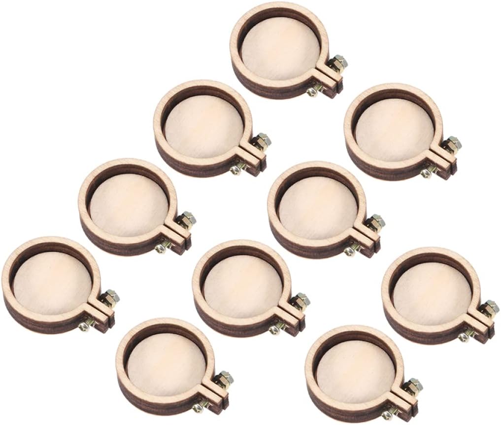 DECORNIJIA 20pcs Mini Embroidered Cross Stitch Hoops Wooden Embroidery Hoops Cross Stitch Fixing Frame for Boys and Decorative Embroidery