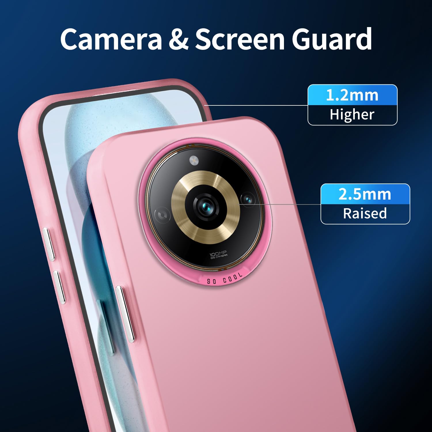 Cover Sfumata TPU Per Realme 11 Pro / 11 Pro+ - Custodia Morbida Silicone Antigraffio E Antiurto - Blu Rosa - 5