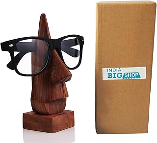 IndiaBigShop Classic Hand Carved Rosewood Nose-Shaped Eyeglass Spectacle/Eyewear Holder