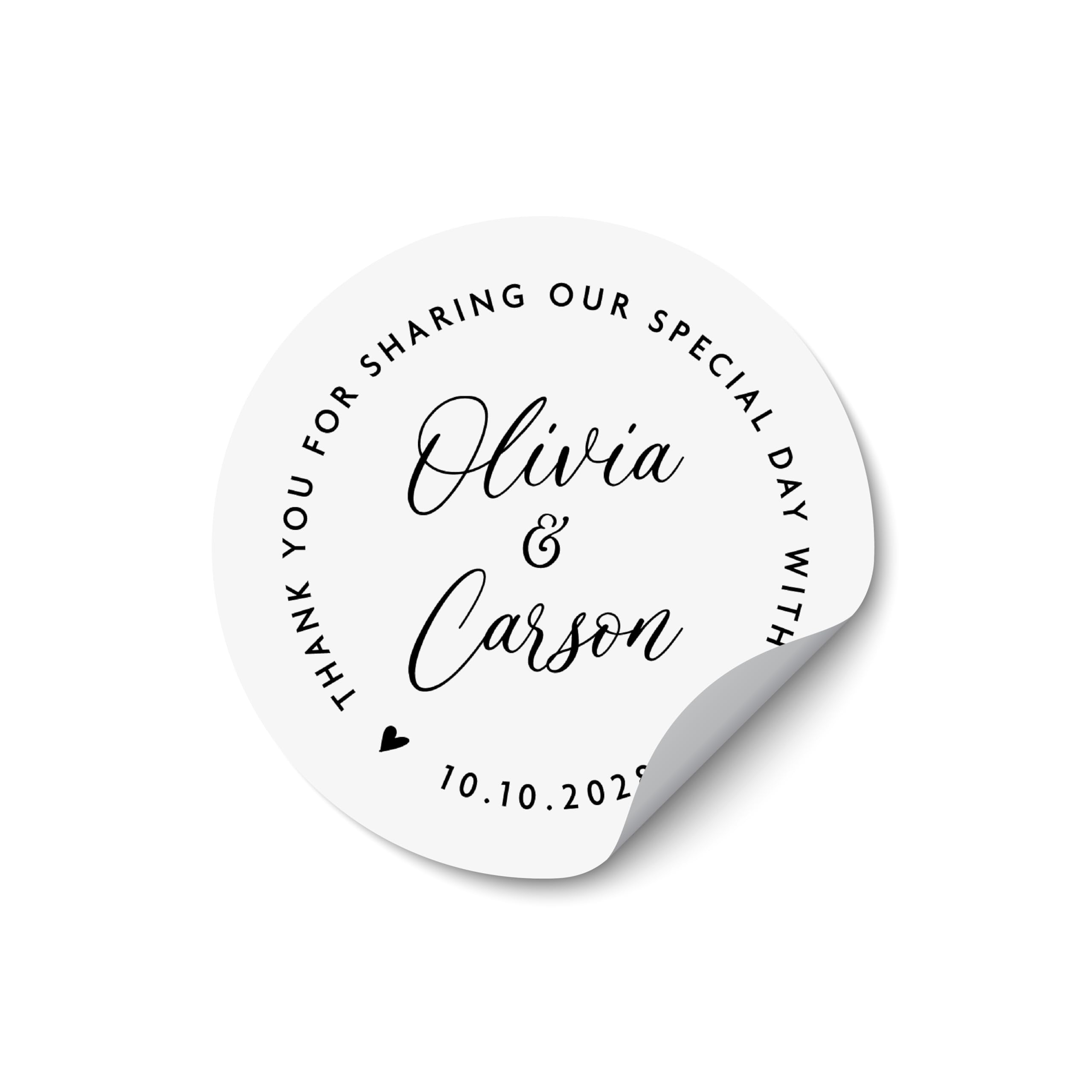 Custom Wedding Thank You Clear Circle Name Labels Stickers, Thank You for Celebrating with us Stickers, Wedding Favor Stickers Personalized- RW65