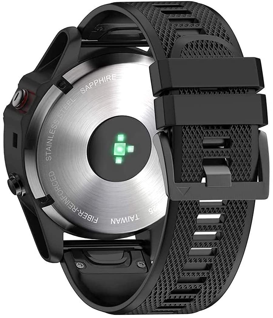 Zitel® Watch Band Compatible with Garmin Fenix 7X, Fenix 6X/6X Pro, Fenix 5X/5X Plus, Fenix 3/3 HR, Descent MK1, D2 Delta PX, D2 Charlie, 26mm Sport Strap (Matte Black)-image-14