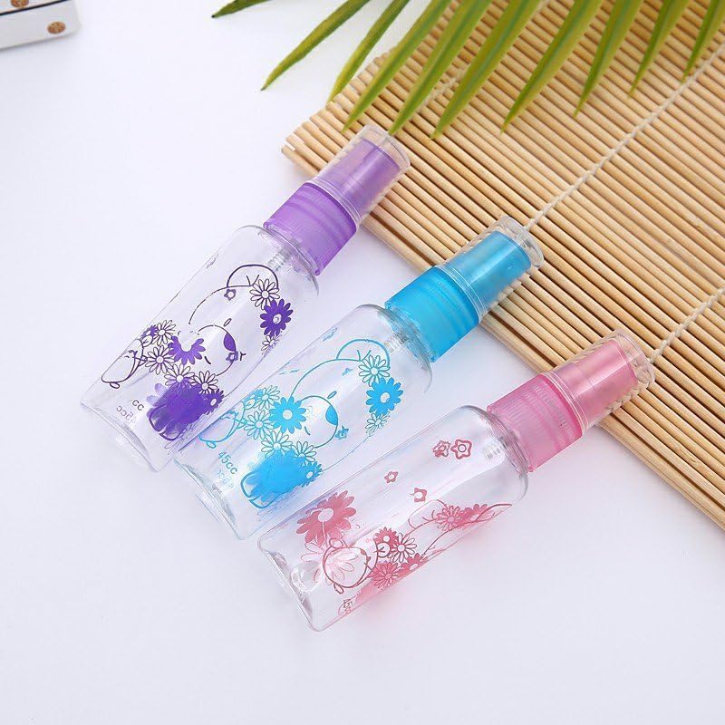 KIRA 100Ml Empty Cute Bear And Floral Refillable Fine Mist Sprayer Spray Bottle Atomizer With Ultra-Fine Mist Pump For Beauty, Outdoors, Travel Purposes (Blue) 2