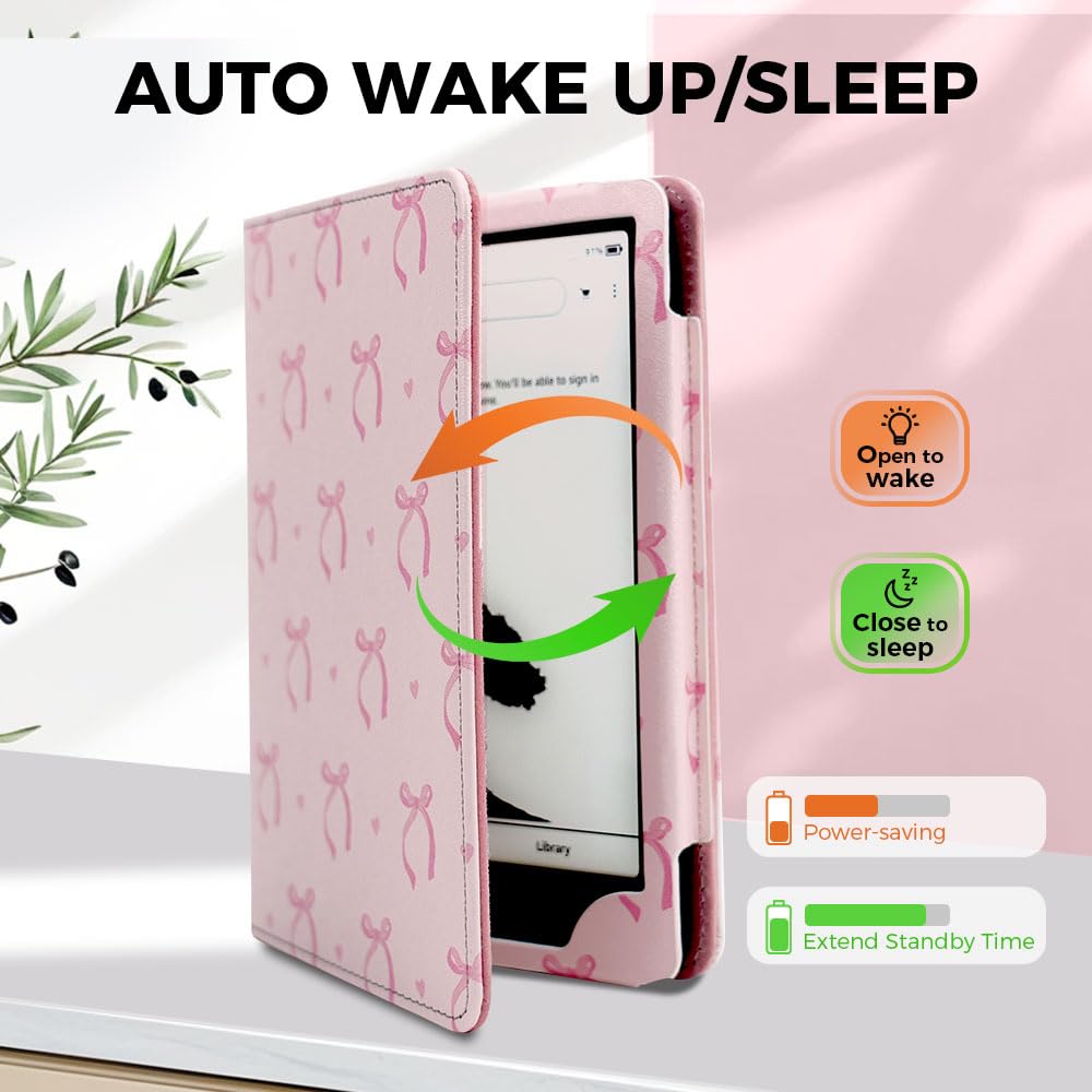 Amazon.co.jp: ピンクのリボンケース 7インチ/6.8インチ Kindle