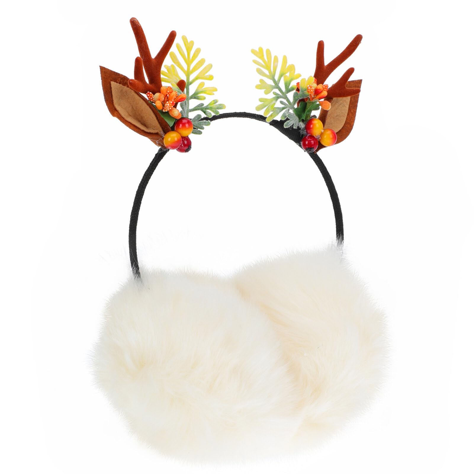 Orejeras de asta de reno contra el frío orejeras de navidad cómodas 8