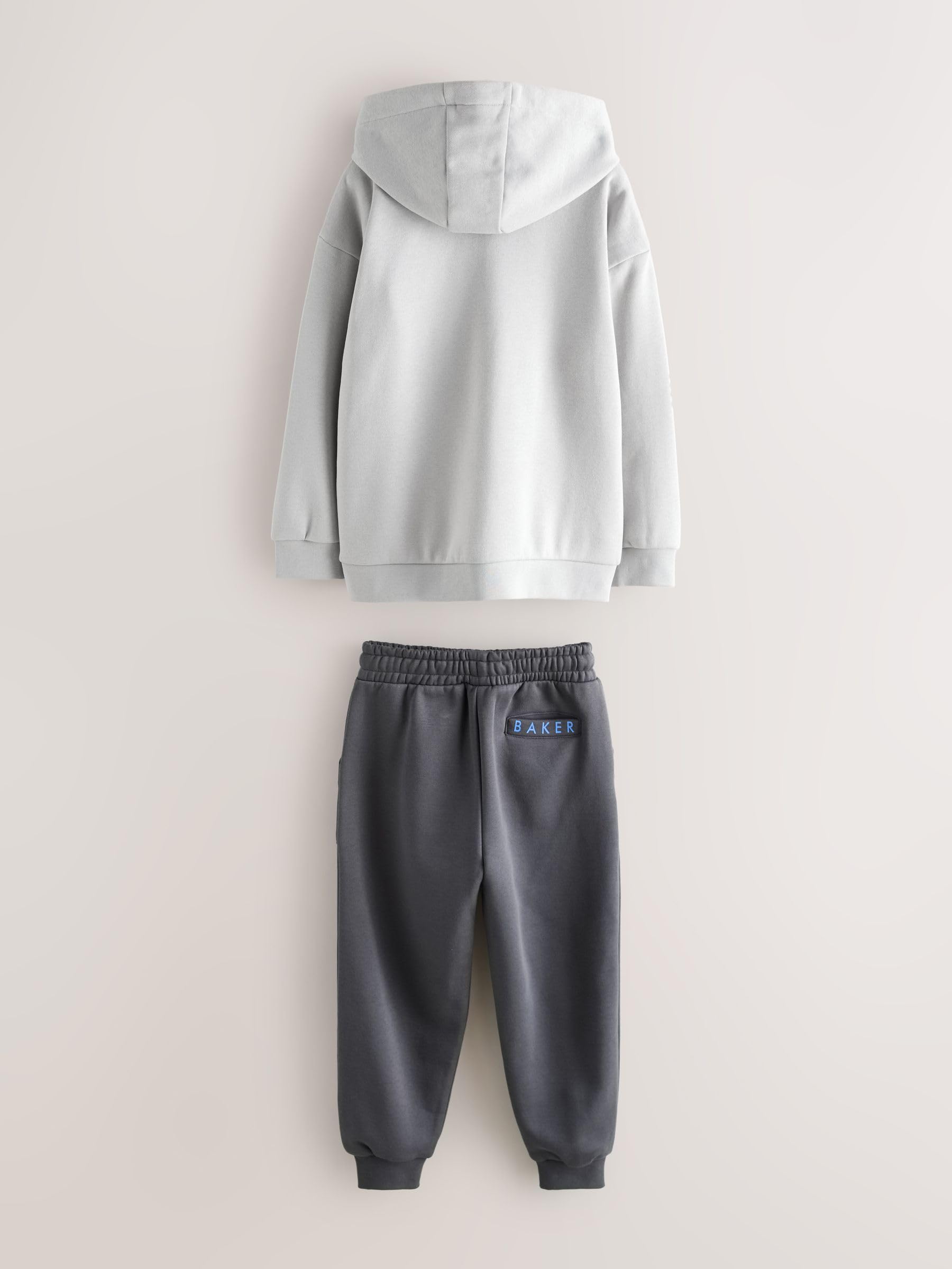Niños Conjunto de sudadera extragrande con capucha y pantalones de chándal con bolsillo y cremallera