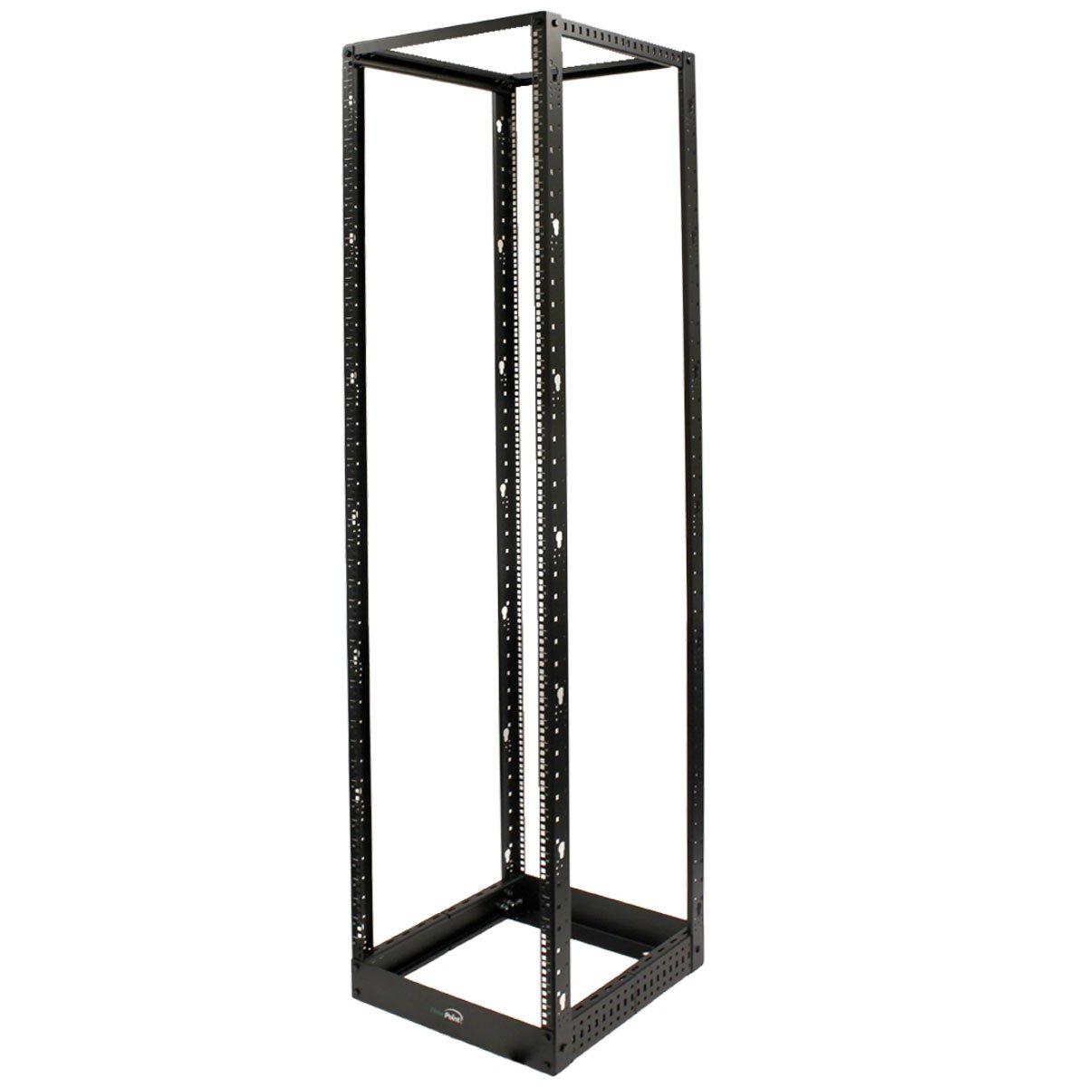 NavePoint 45U Professional 4-Post IT Open Frame Server Network Relay Rack 7 Feet Tall Black