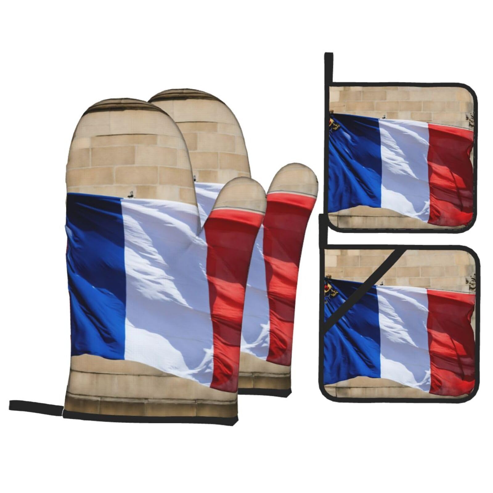 Ensemble de pièces de cuisson isolées drapeau français au design élégant