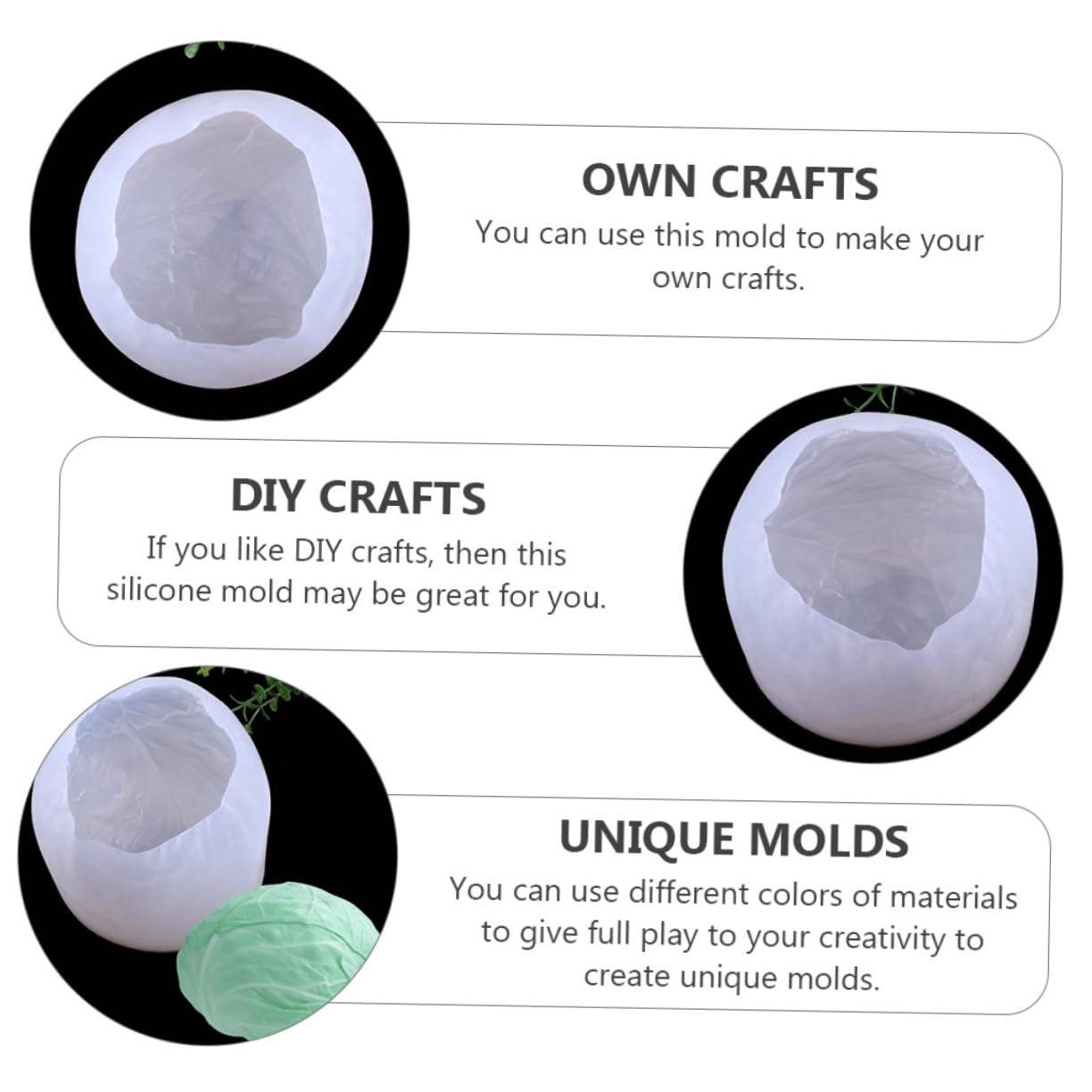 1pezzi Silicone Epoxy Mold per Creazioni Fai Te Stampo Silicone per Verdure Mold Cabbage Shaped per Realizzare Decorazioni e Dolci Artigianali