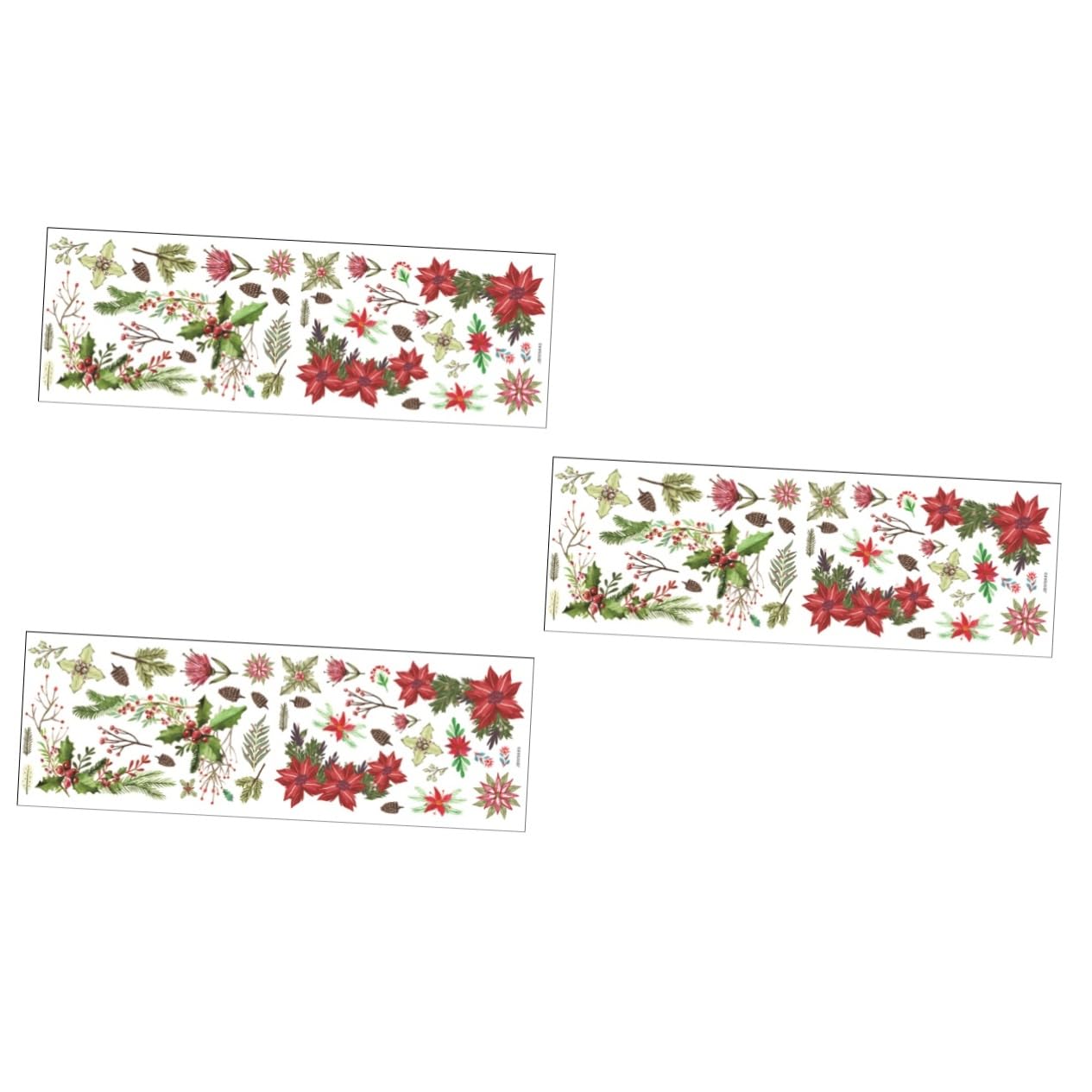 Cabilock Pegatinas de Flores Navideñas Autoadhesivas para Ventanas Decoración Navideña de PVC de Aplicar y Retirar para Fiestas y Decoraciones Interiores