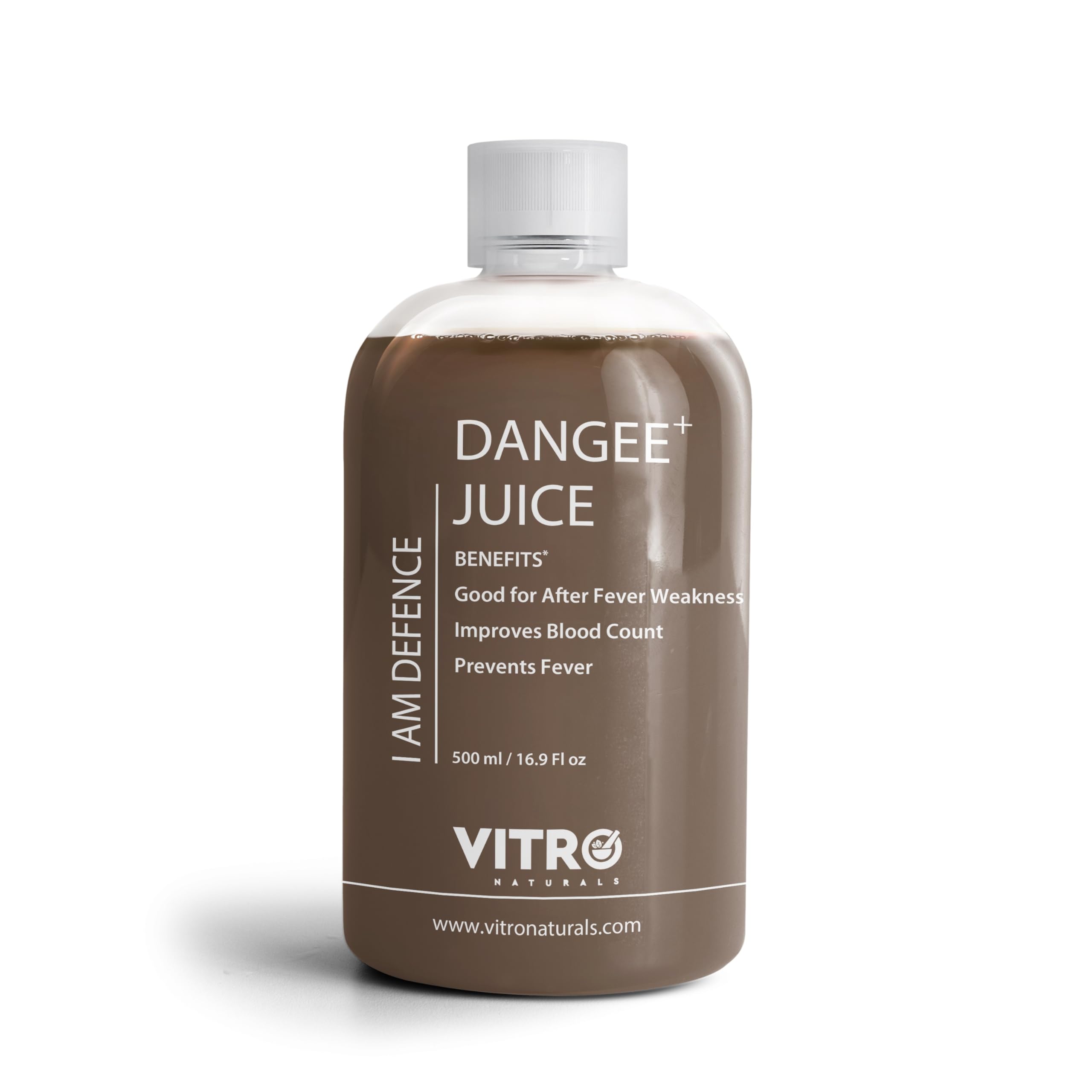 Vitro Dangee+ Juice 500ml | Papaya Leaf Juice with 7 Herbs | Papaya leaves Giloy, Neem, Tulsi & Mulethi | Supports Immunity & Healthy Platelet Count | Enhanced Formula with Honey for Better Taste