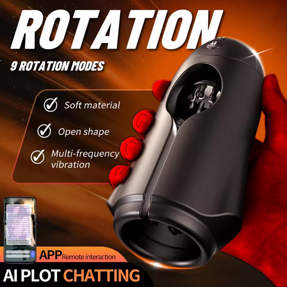 Elektrischer Masturbator Cup für Männer mit 9 Rotation und 9 Vibrationsmodi, Leise Taschenmuschi Masturbator, Eichel Stimulation Penis Trainer Sex Spielzeug für die Männer Erotik Solo