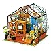 RoWood - Kit per casa delle bambole in legno fai da te, con mobili e accessori, scala 1:24 - Cathy's Flower House