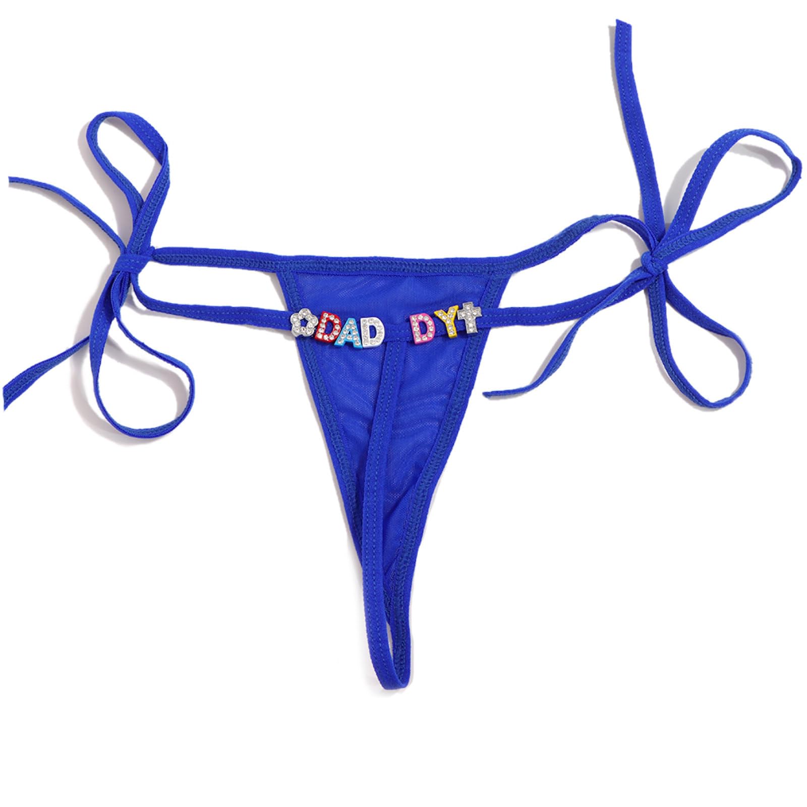 Personalised Letter T Thong for Women Customized Crystal Letter Name Lace Up G-String Panties,DIY Colorful Let