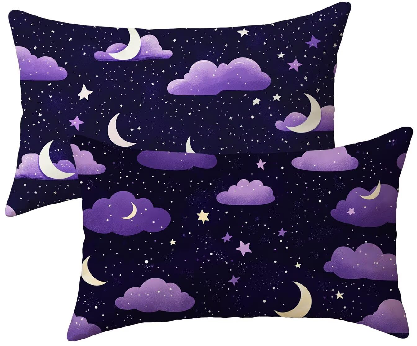 Housse coussin 40x70 violet en velours imperméable et chic