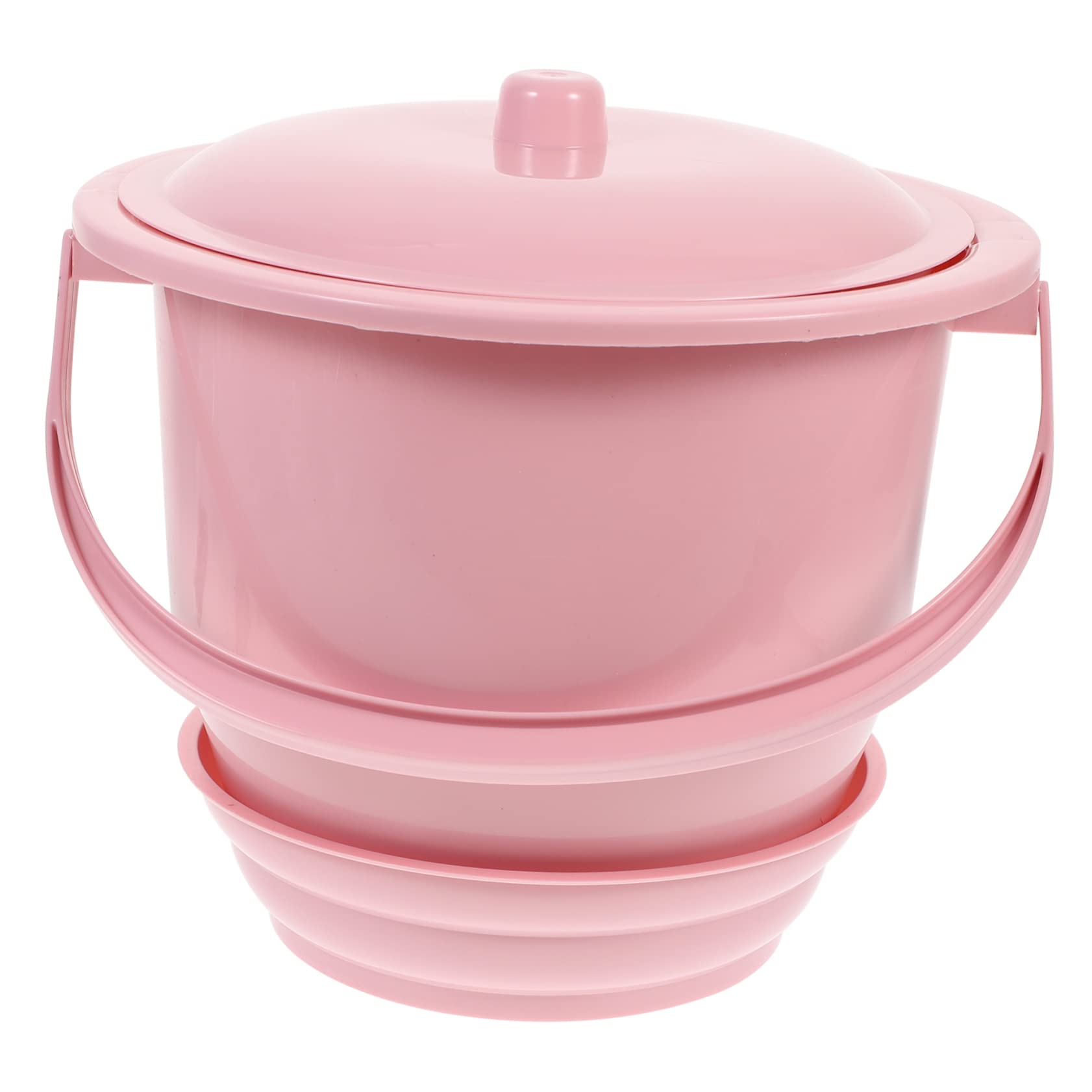 TOPBATHY Pot De Chambre avec Couvercle Seau À Urine Portable en Plastique Épais Crachoir Pratique pour Adultes Enfants Femmes Enceintes 9.65X9.65X8.66 Pouces