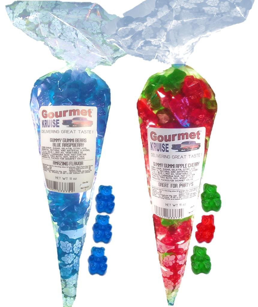 Blue Raspberry And Green Apple Wild Cherry Gummy Gummi