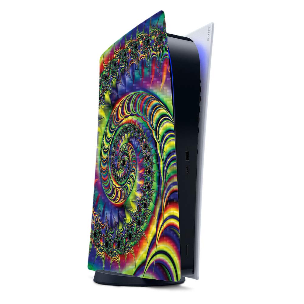 MightySkins Carbon Fiber Gaming Skin for PS5 / Playstation 5 Digital Edition - Acid | Durable Textured Carbon Fiber Finish | Easy to Apply and Change Style | Made in The USA