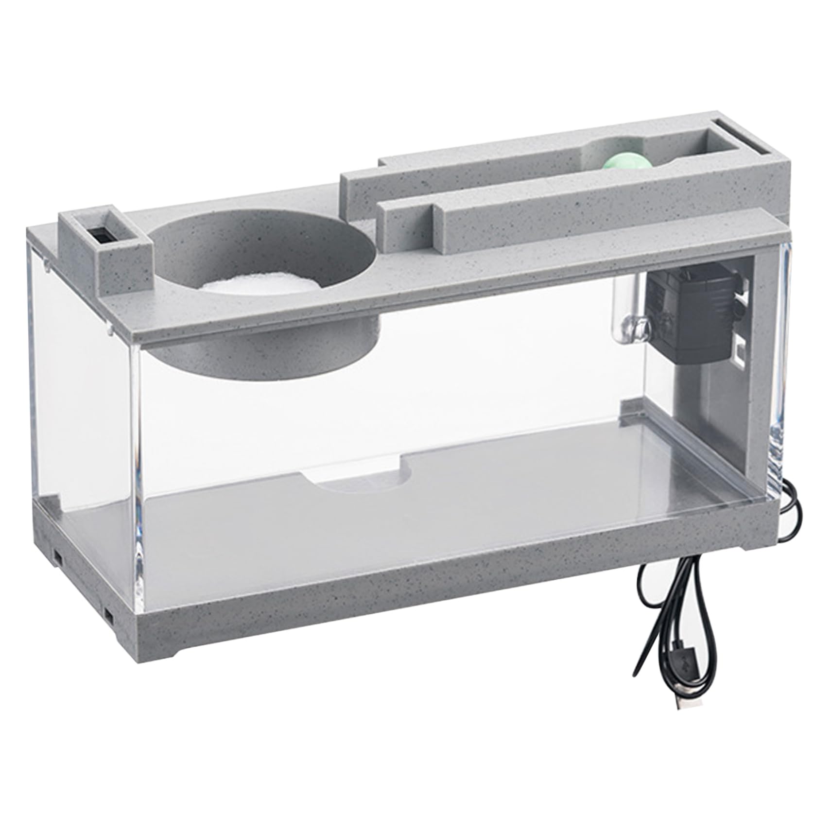 Pequeño Acuario, Tanque de Pescado Tranquilo Aquario pequeño 3 en 1 Tanque de Acuario con Filtro, luz ＆ Ciclismo de Pescado de Escritorio de Agua Ciclismo Betta Fish Fish para decoración de la ofic