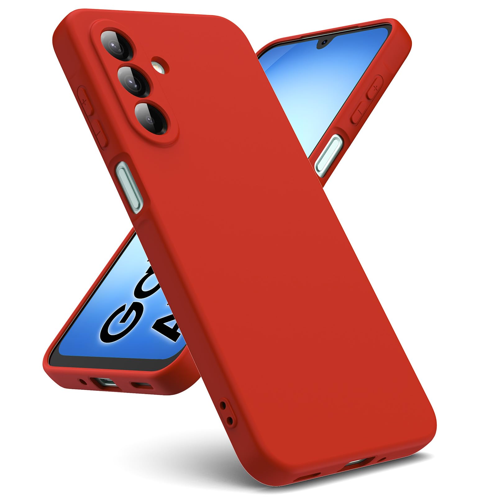 Oududianzi - Cover per Samsung Galaxy A17 4G / 5G, Custodia Silicone Liquido, Interno in Microfibra Morbida, Protezione Antiurto Resistente - Rosso