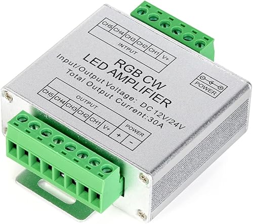 BTF-LIGHTING CCT RGB RGBW RGBCCT Tira LED 5 canales Amplificador de señal Controlador Trabajo con 3pin 4pin 5pin DC12VDC24V Max 30A 5050SMD Tira LED