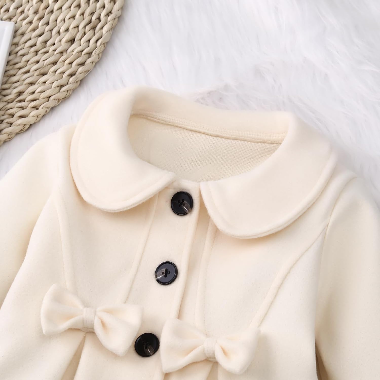 Toddler Baby Girl Dress Coat Lapel Button Jackets Clothes Long Sleeve Solid Color Fall Winter Outfit