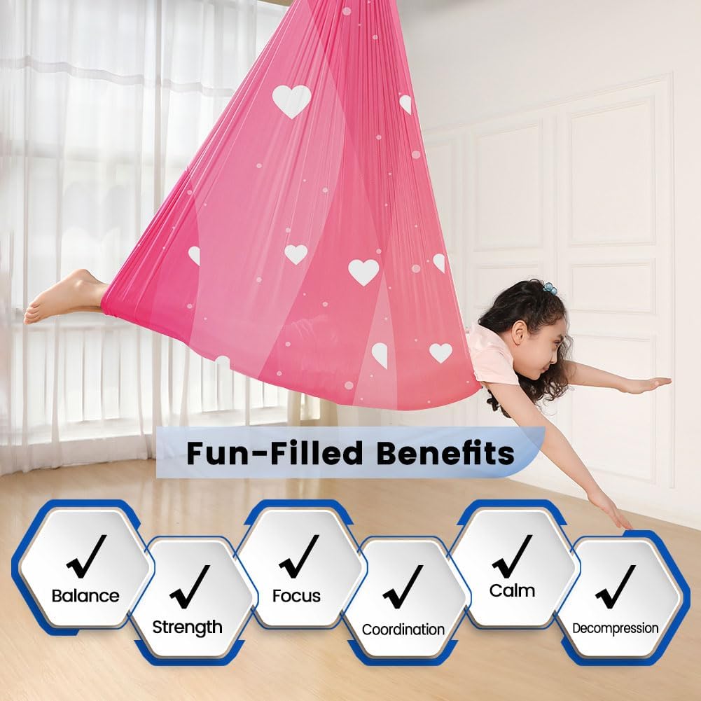 2-Layer Safe 360° Swivel Sensory Swing for Kids Adults Pod Swing Special Needs Indoor Outdoor Snuggle Swing Hanger Hammock for Calming, Autism, ADHD Aspergers Therapy Cuddle, Sensory Seat Aerial Yoga - Image 2