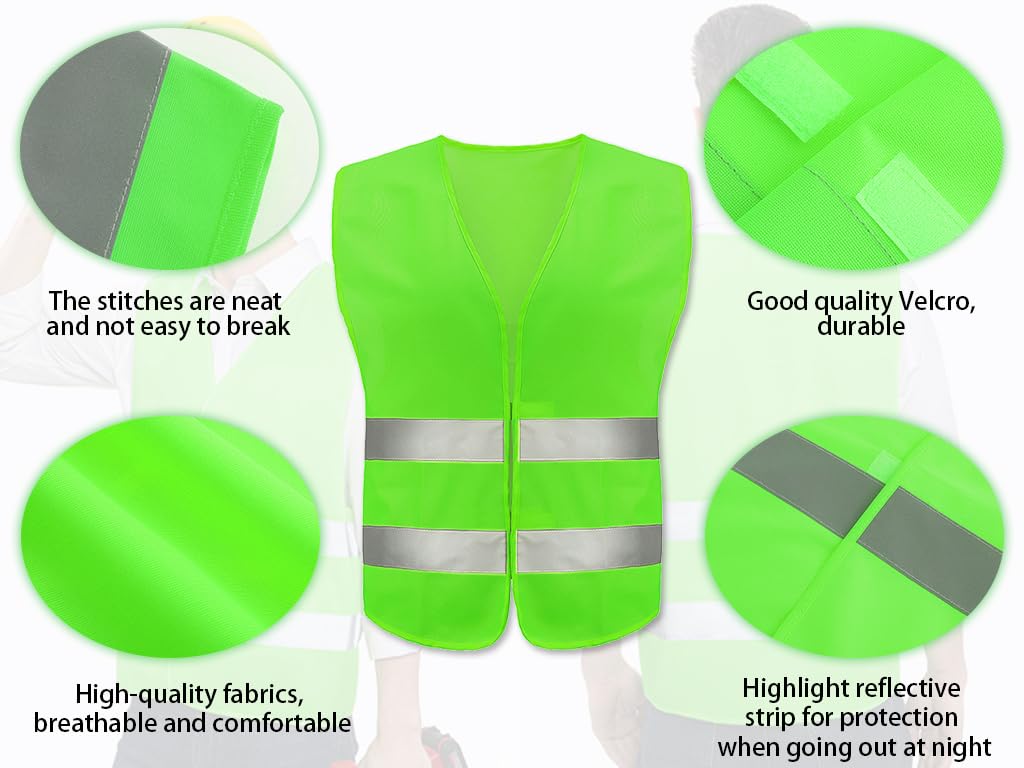 Gilet de Sécurité, 10PCS Gilet de Sécurité Réfléchissant, Gilet Réfléchissant,Gilet De Sécurité Haute Visibilité, Gilet Réfléchissant de Voiture,pour Conducteurs Travailleurs Unisexe