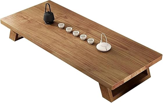 Solid Wood Coffee Table, Japanese Floor Low Table, Sofa Side Table,Study Table, Dining Table, Computer Table, Leisure Study Table Size 120x60x35cm