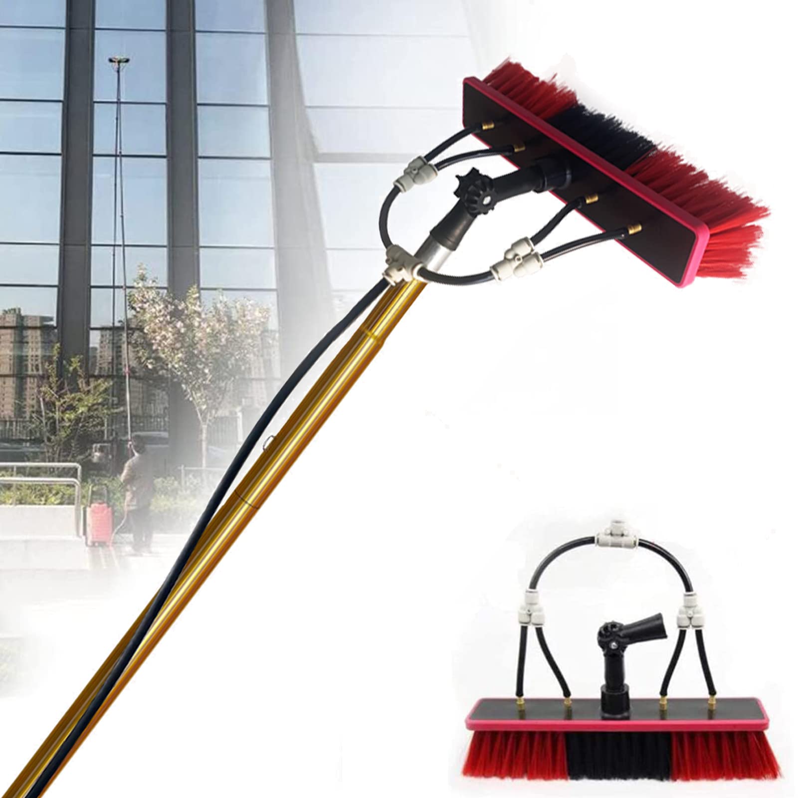 MSHGSKU 5.5m Extendable Solar Panel Cleaning Brush Efficient Tool for Greenhouses Roofs & Photovoltaic Panels Easy to Use Solar Maintenance Equint