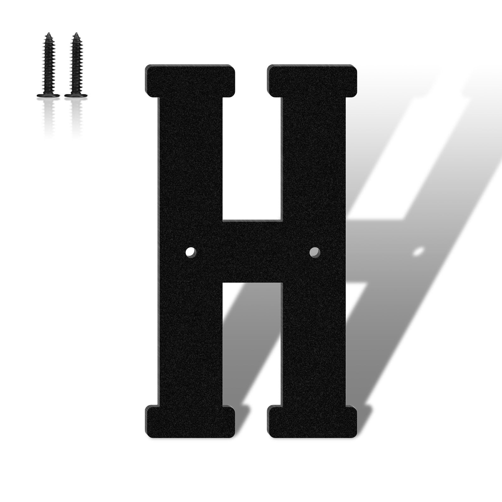 3 Inch Black Metal Letters, Modern House Address Numbers, Metal Door Numbers, House Address Letters and Numbers, for Home, Office, Street, Apartment, Outside(H)