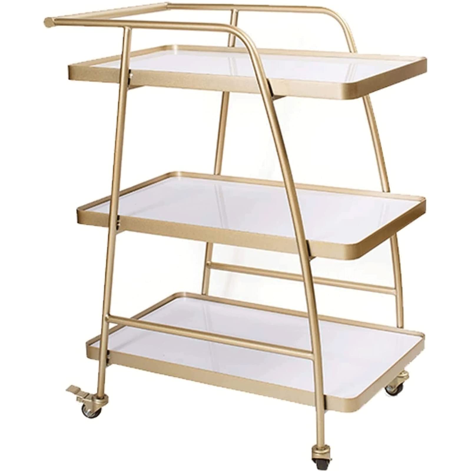 Carrello portaoggetti Multistrato con Ruote e Contenitore, Design Moderno, Carrello per Bevande, Resistente, in Legno e Metallo, Facile da Montare e riporre.