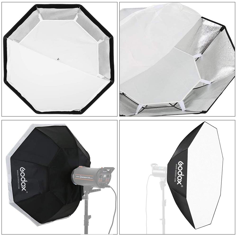 GODOX Softbox Caja de luz Octogonal 120cm 47" con Soporte Bowens Caja de luz para Flash Speedlite Luz Continua LED Fotografía Video Estudio Retrato (SB-BW120CM)
