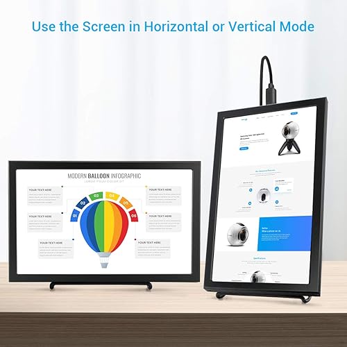 Miniatura 4 de ELECROW 8" Portable Monitor, 1280x800 Mini Non-Touch Capacitive Monitor with HD Port Compatible with Raspberry Pi, LCD Display Built-in Dual