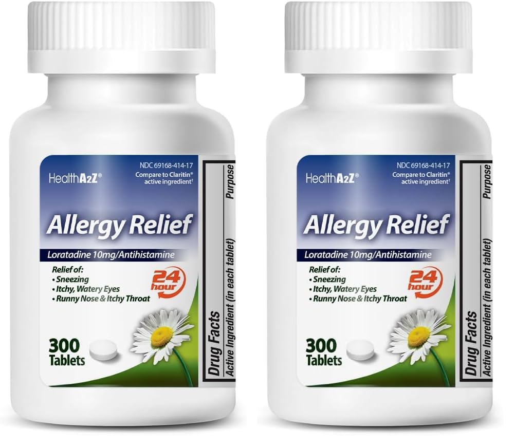 HealthA2Z® Loratadine 10mg 24-Hour Allergy Relief, Dye Free, 300 Count — Amazon image 14