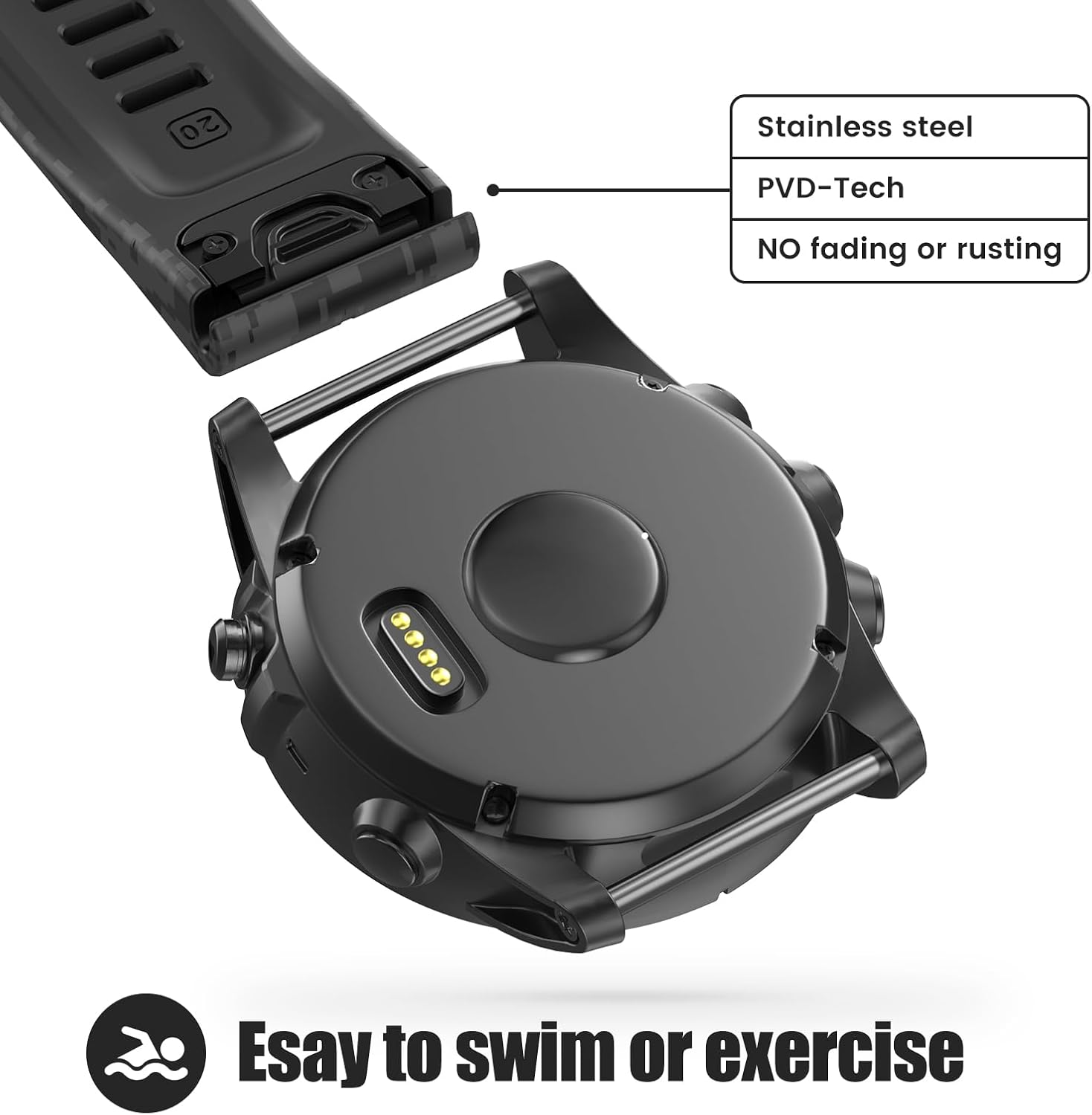 ANCOOL Compatible with Garmin Fenix 6/7 Bands,22MM Soft Watchbands Replacement for Fenix 7 Pro/Fenix 8 47mm/Fenix 5/Fenix 6 Pro/Fenix 5 Plus/Quatix 6/Approach S62,Dig Camouflage - Image 7