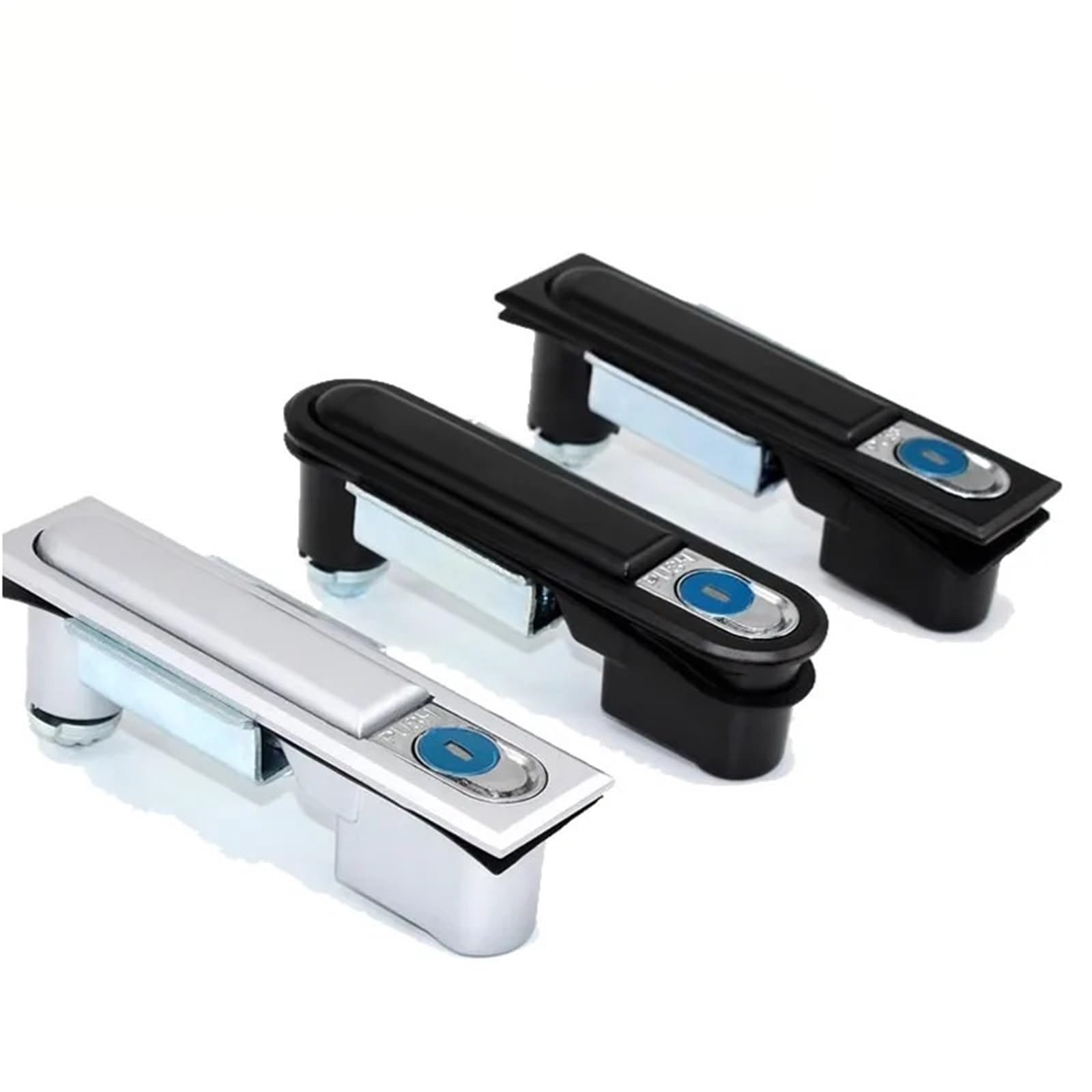 Black Silver Square Plane Lock MS818 Distribution Box Cabinet Door Locks Industrial Machinery and Equipment Lock 1Pcs(B Silver)