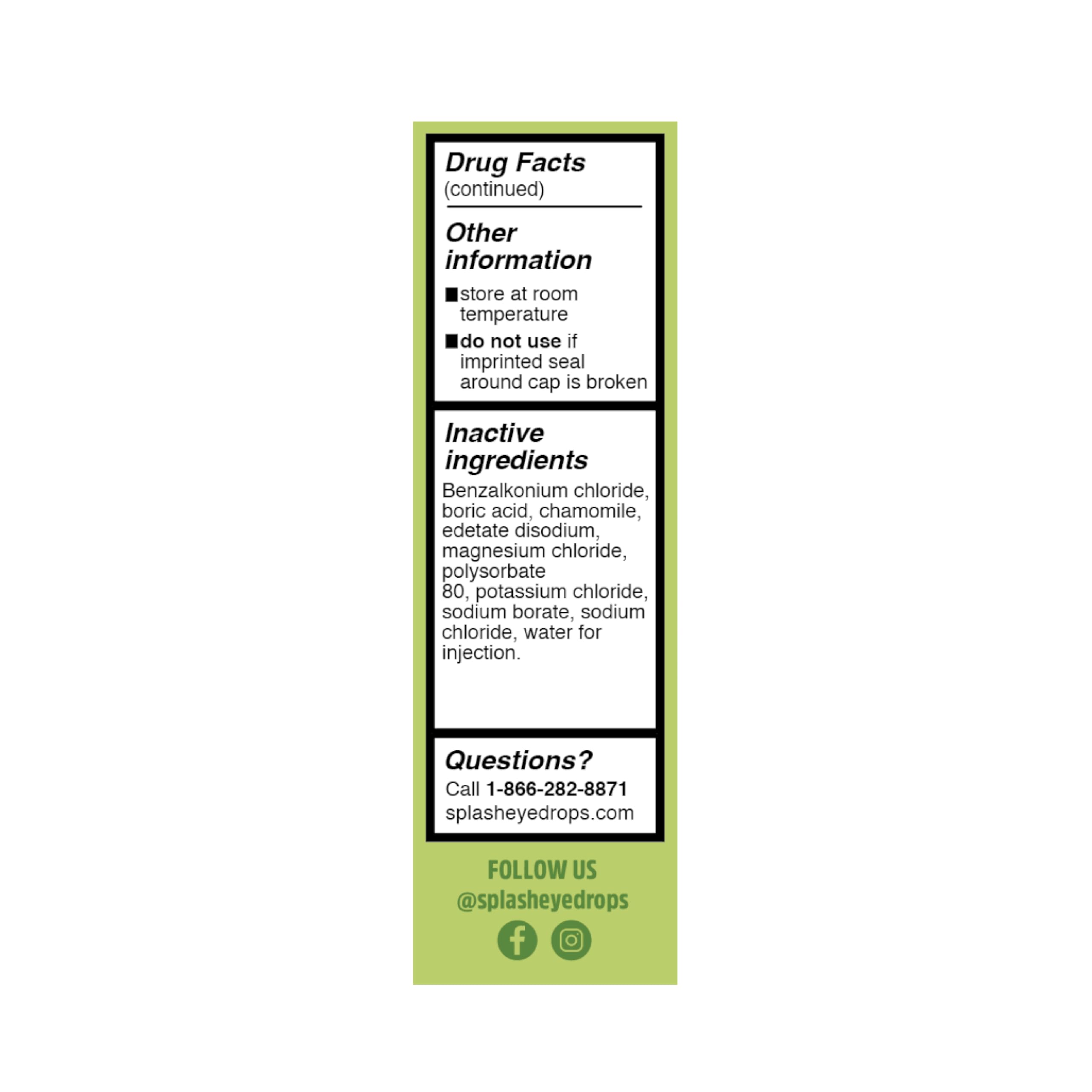 Splash Refresh Soothing Eyes Drops for Tired Eyes, Contains Chamomile, Daily Use 0.5 Fl Oz Bottle (Pack of 1) — Amazon image 8
