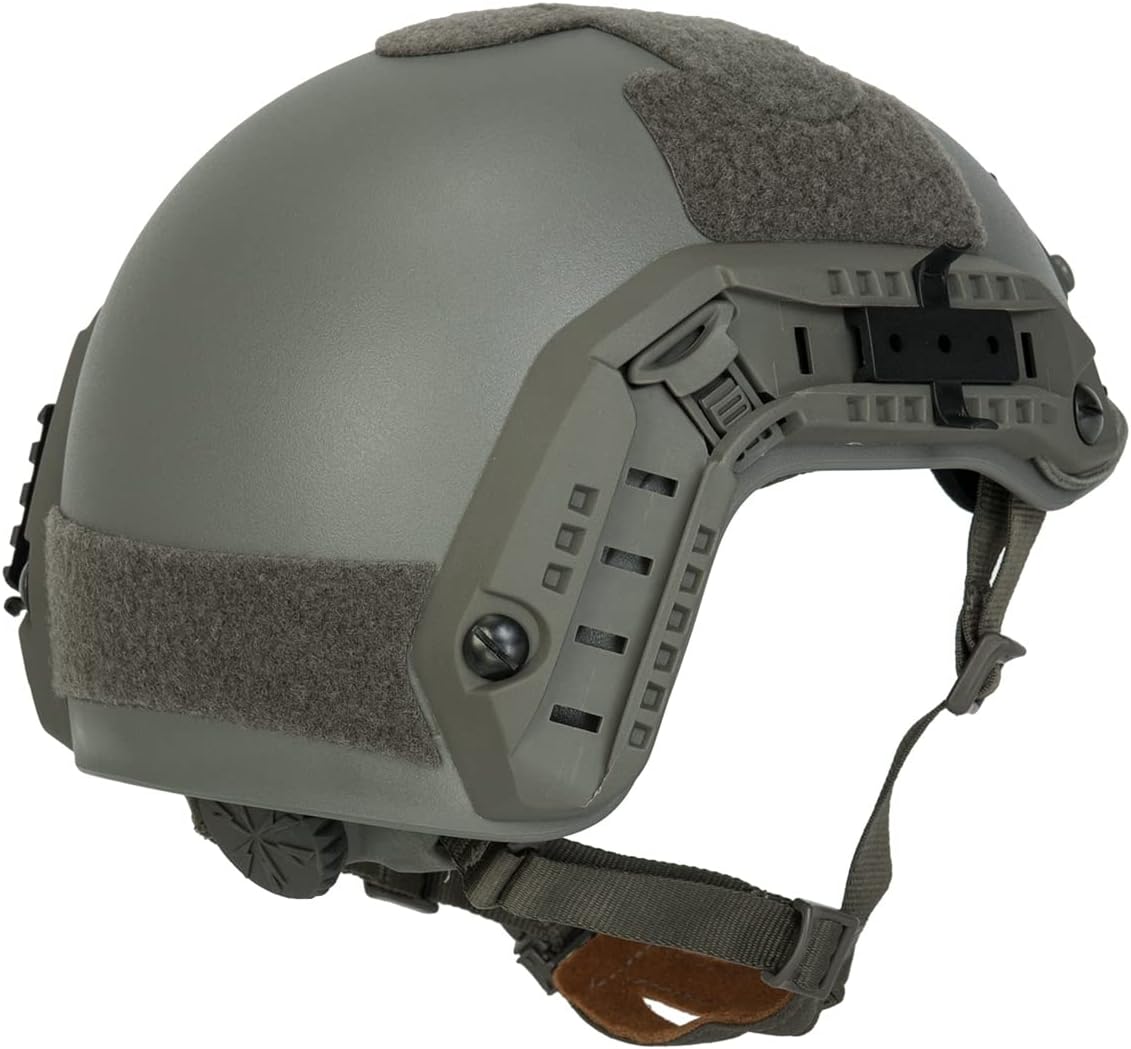 Lancer Tactical Medium - Large Industrial Durable ABS Plastic Constructed Maritime Helmet w/Adjustable 20mm Side Rail Adapter Padding Stickers NVG Shroud Bungee Retention Goggle Clip