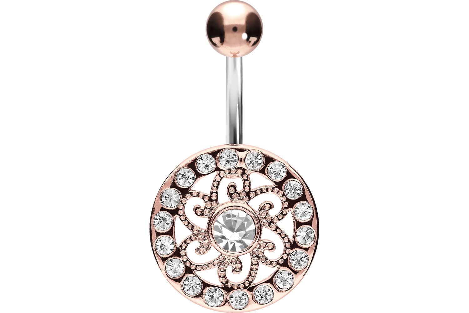 PIERCINGLINE piercing ombligo titanio | Mandala plata 925 | Piercing Bananabell Plátano | selección de color