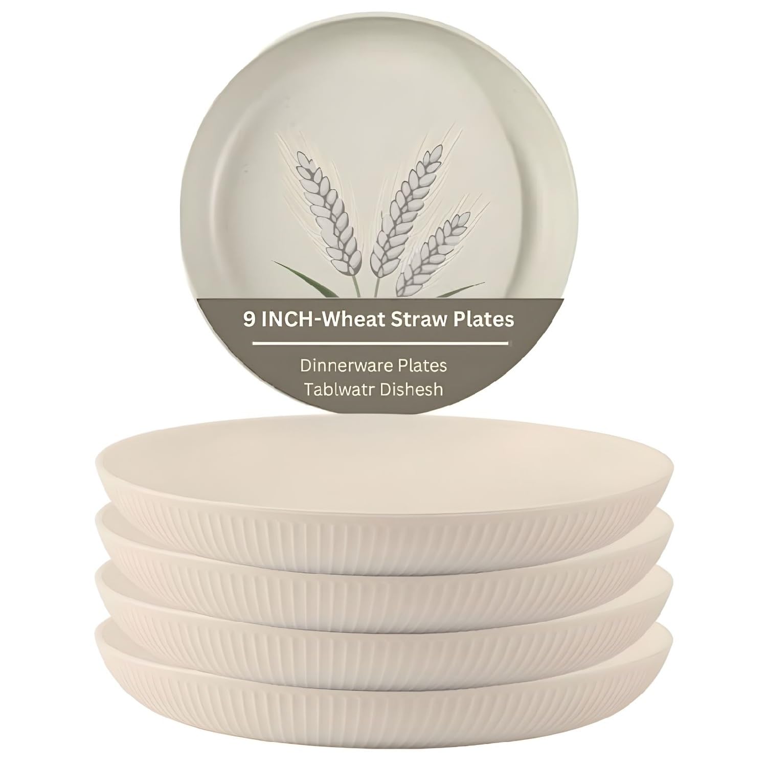 Wheat Straw Dinner Plates Set of 4 | Lightweight Unbreakable Kitchen Plates | Reusable Eco-Friendly BPA Free | Microwave & Dishwasher Safe Plates for Dining, Serving & Everyday Use — Amazon image 10